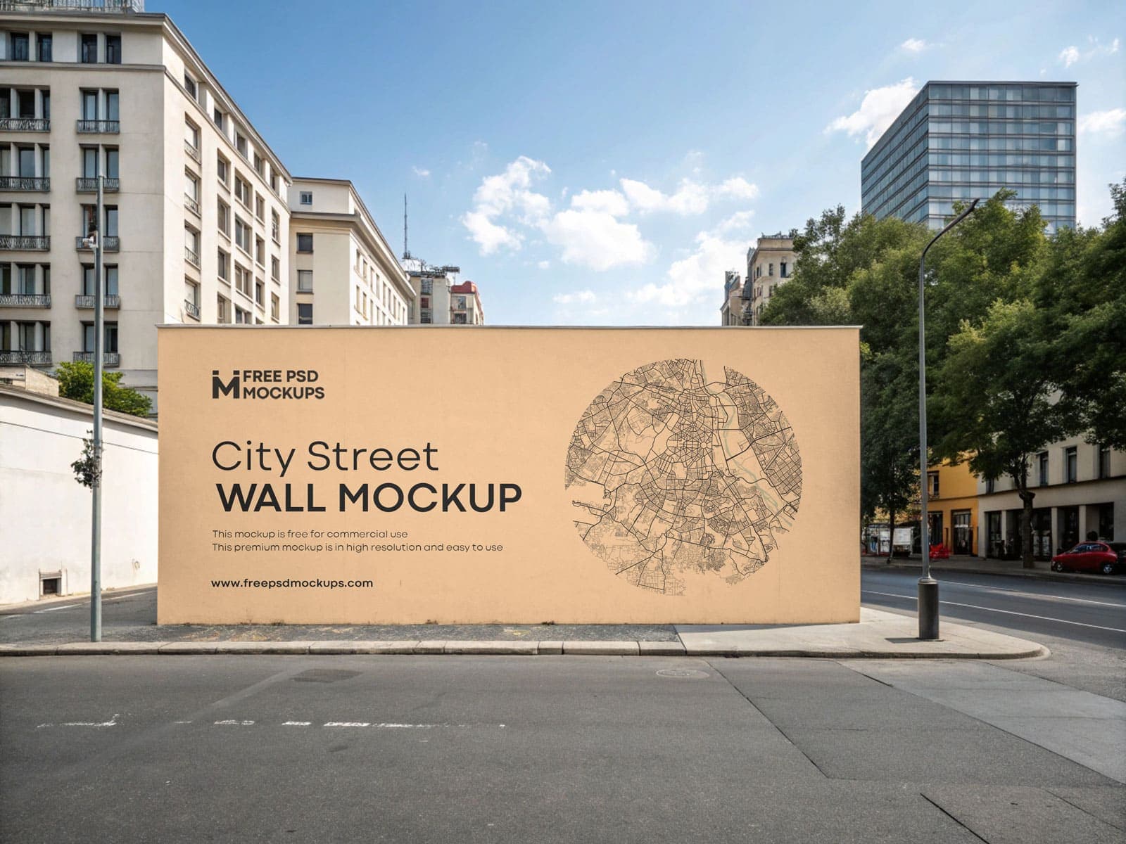 City street wall mockup