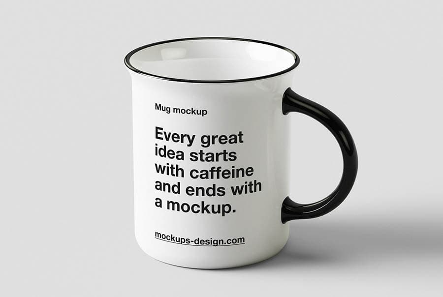Clean enamel mug mockup