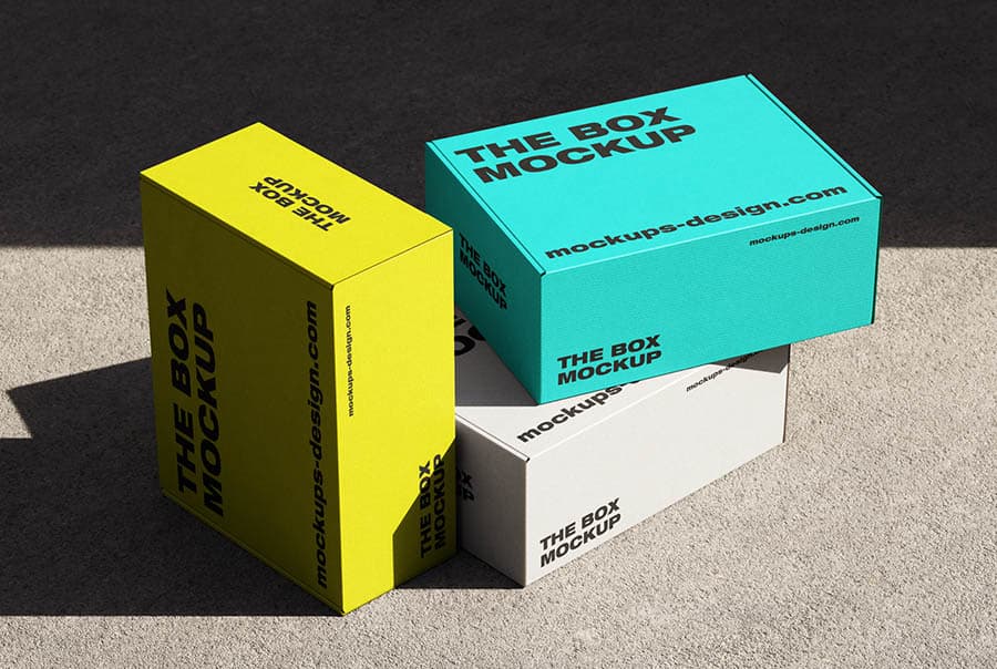 Corrugated mailer box mockup