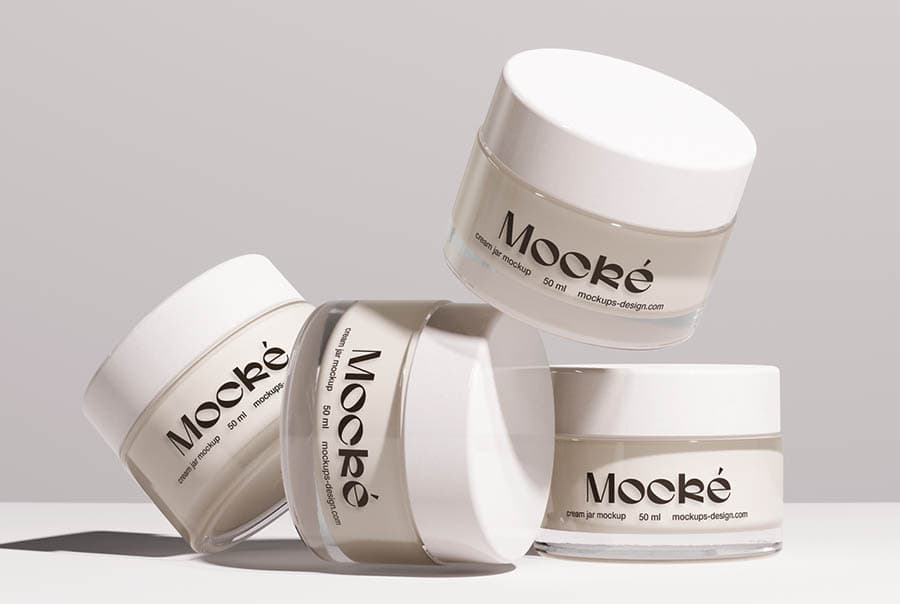 Cosmetic jar mockups set