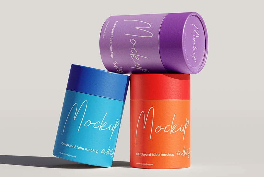 Cylindrical cardboard tube mockup