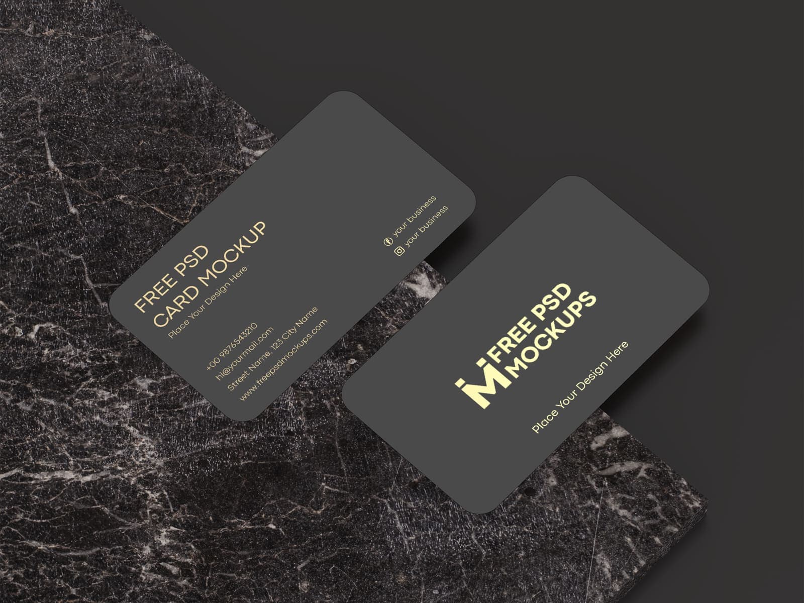 Free Elegant Business Card Mockup