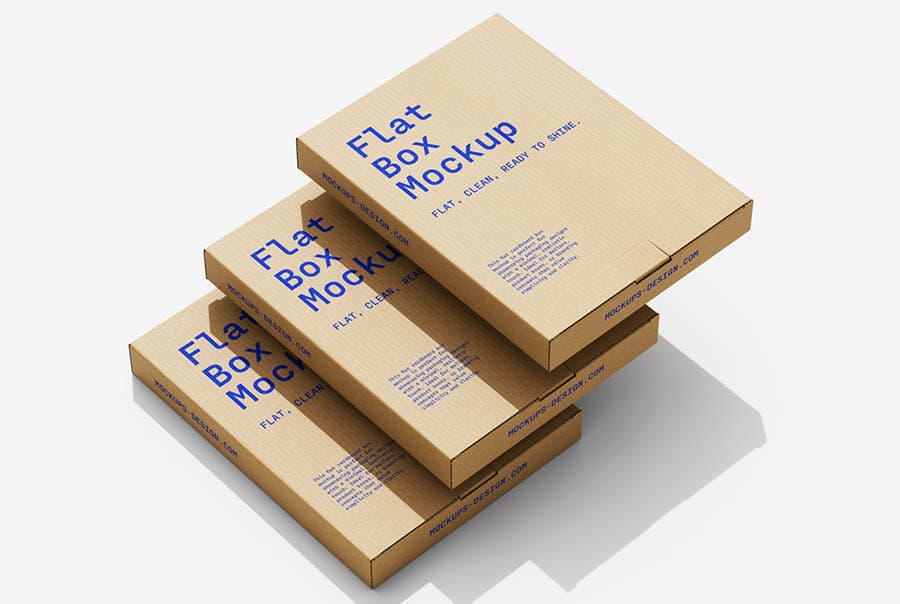 Flat cardboard box mockup