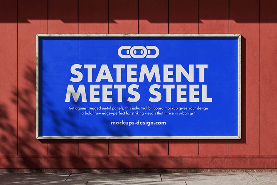 Free industrial billboard mockup