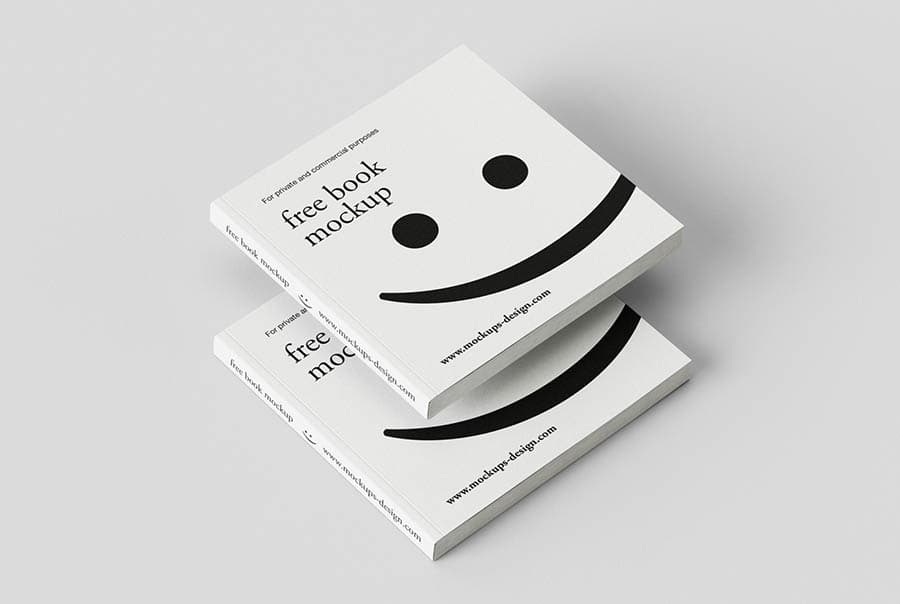 Minimal square book mockup