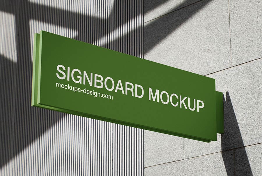 Rectangular signboard mockup