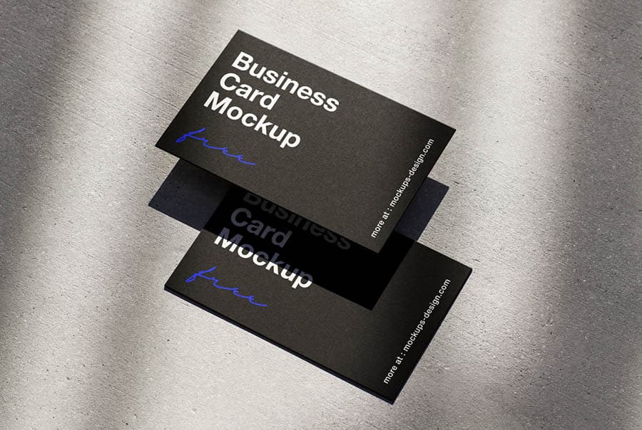 Shadowed business card mockup