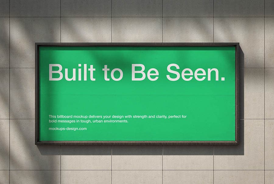 Tiled wall billboard mockup
