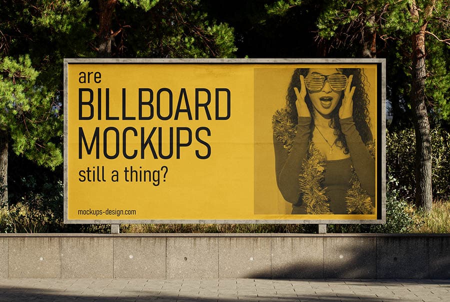 Urban park billboard mockup