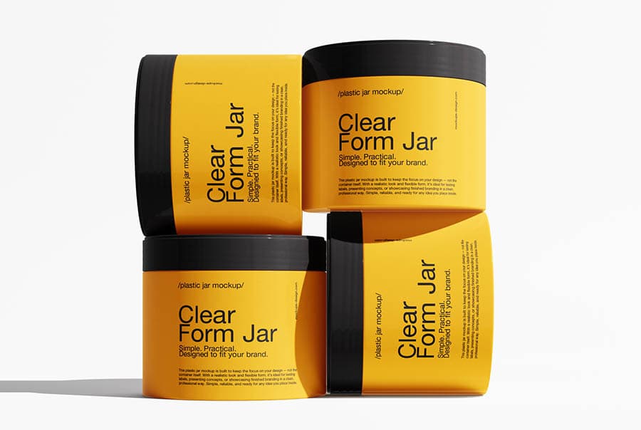 Versatile plastic jar mockup
