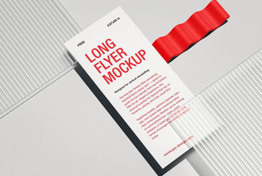 Vertical slim long flyer mockup