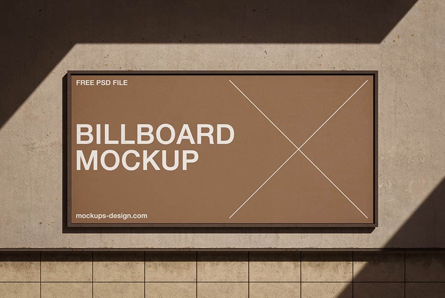 Wall-mounted billboard mockup
