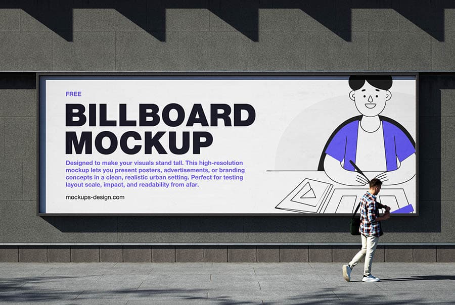 Wide billboard mockup