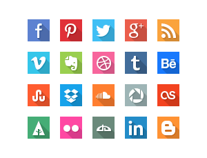 40 Social Media Flat Icons