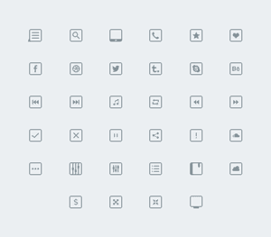 34 Thin Icons