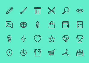 Line Icon Set For UI