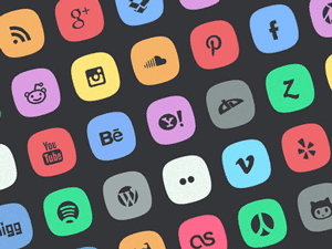 45 Subtle Social Media Icons