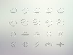 61 Outlined Weather Icons