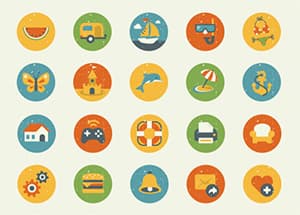 50 Vintage Flat Icon Set