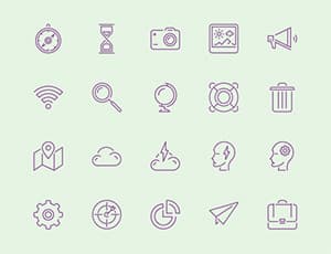 Puppets: 100 Stroke Icons
