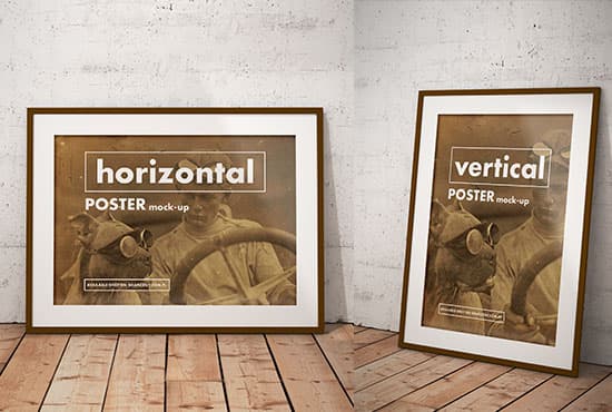 Vintage posters frame mockup
