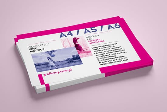 Horizontal leaflet mockup set