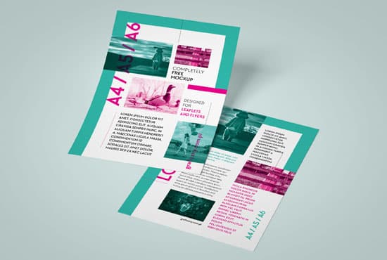Vertical leaflet mockup set