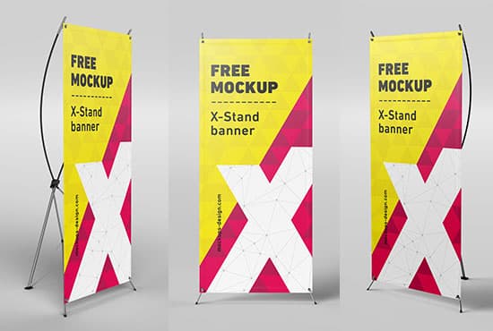 Free X-Stand Banners Mockup