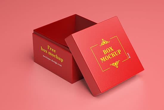 Free gift box mockup