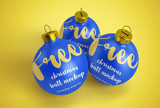 Free christmas ball mockups