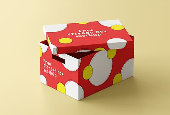 Free storage box mockup