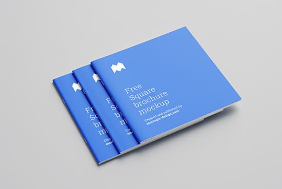 Free square brochure mockup