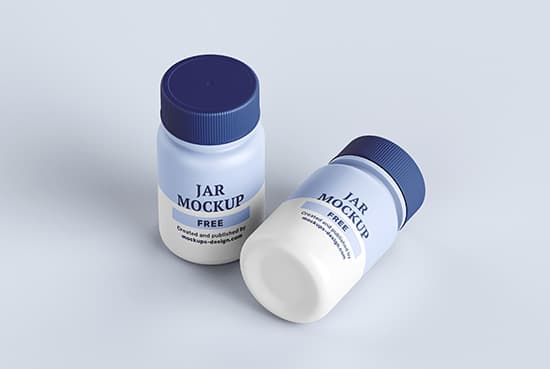Free pharmaceutical jar mockup