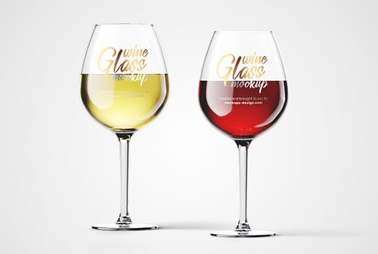Free wine glass mockup
