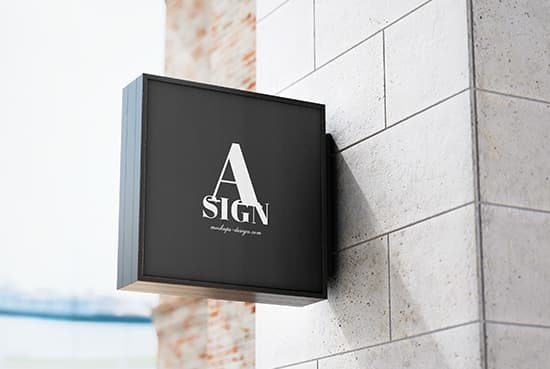 Free hanging sign mockup