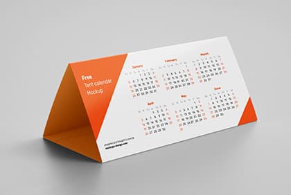 Free DL tent calendar mockup