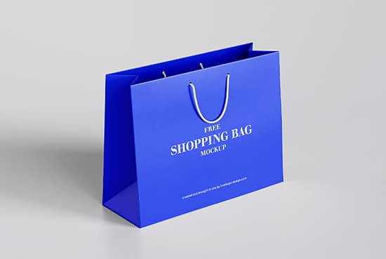 Free horizontal shopping bag mockup