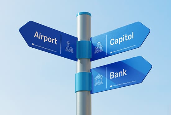 Free direction sign mockup