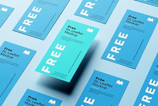 Free DL leaflet grid mockup