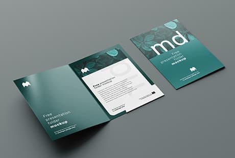Free presentation folder mockup