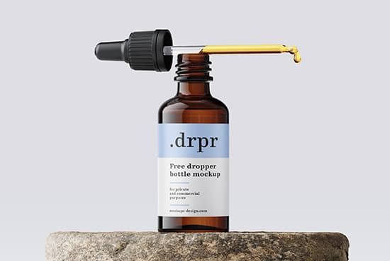 Free dropper bottle mockup