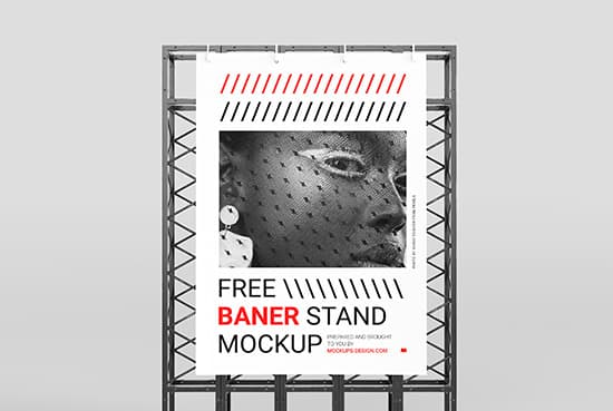 Free banner stand mockup