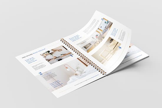 Free binded book mockup