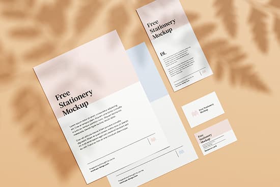 Free simple stationery mockup