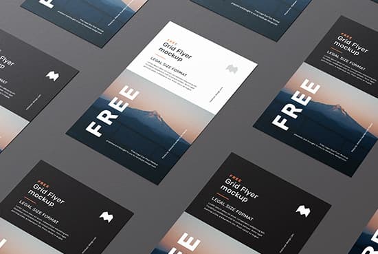 Free legal size flyer grid mockup