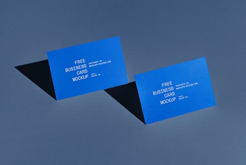 Business cards with strong shadow mockup