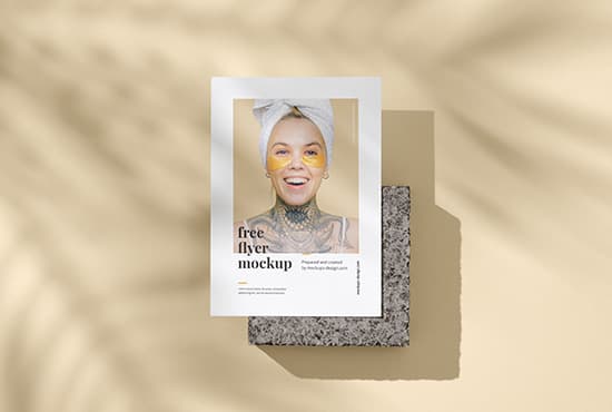 A6 flyer on a stone mockup