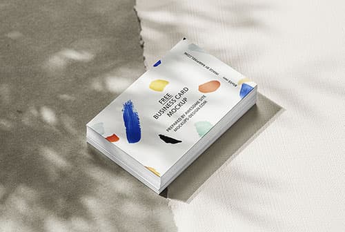 Business card with strong shadows mockup