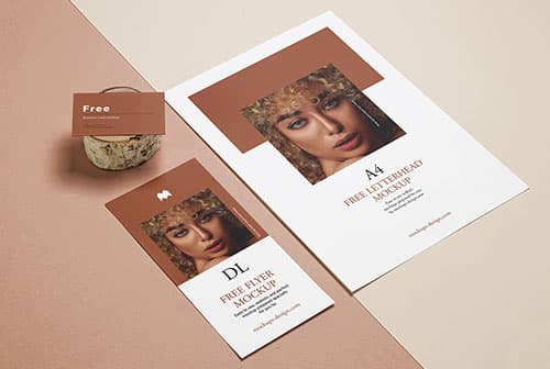 Simple photorealistic stationery mockup