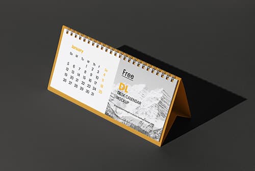 DL desk calendar mockup